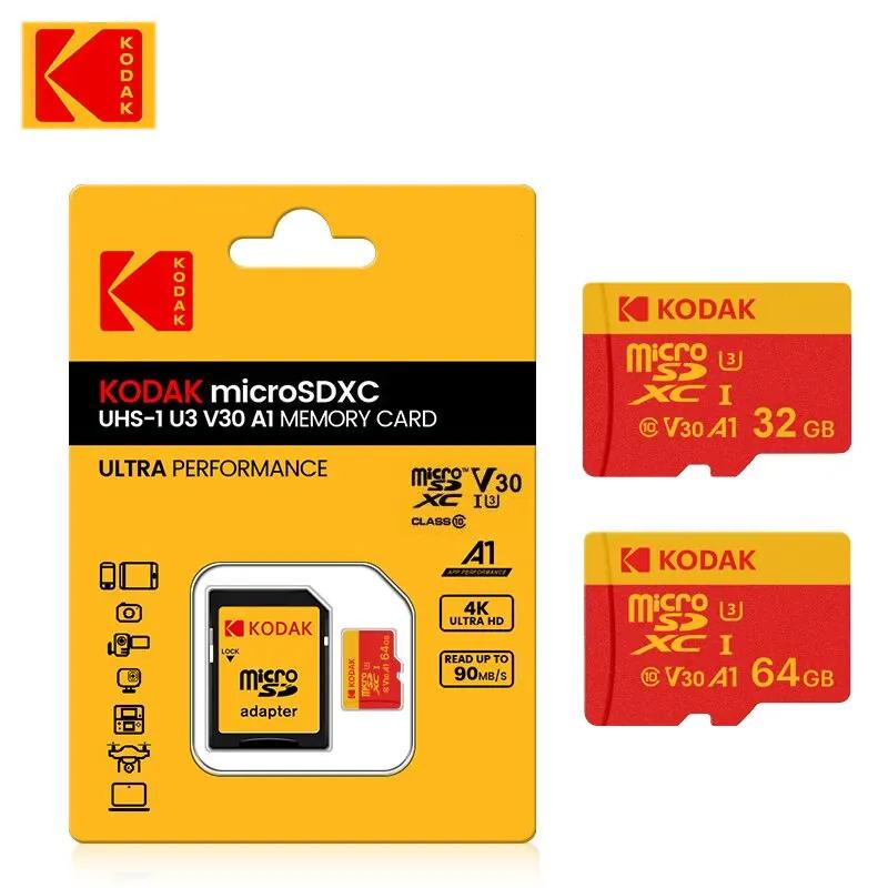 KODAK ũ SD ī RED ޸ ī  32GB MicroSDHC 64GB MicroSDXC MicroSD C10 A1 TF ÷ ī Cartao De Memoria